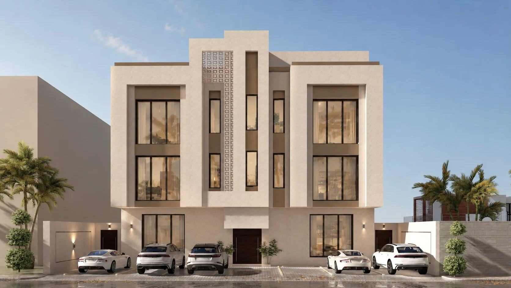 عمارة سكنية، حي هجر — الواجهة الرئيسية