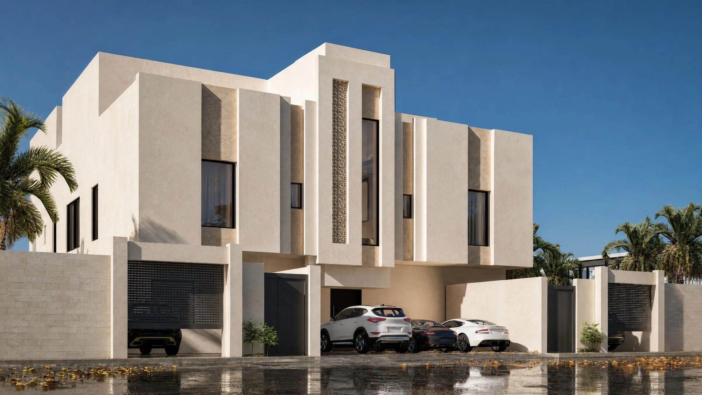 عمارة سكنية، حي طيبة — منظور جانبي